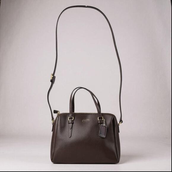 Coach Mini Bennet Crossbody Satchel Purse – Dark Brown Leather Handbag - Picture 1 of 4